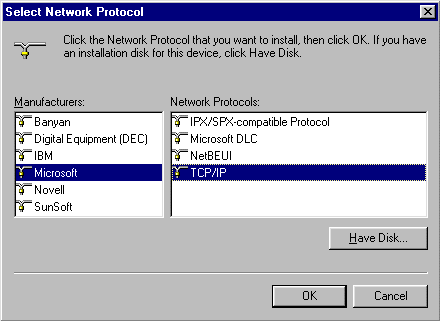 Select Network Protocol